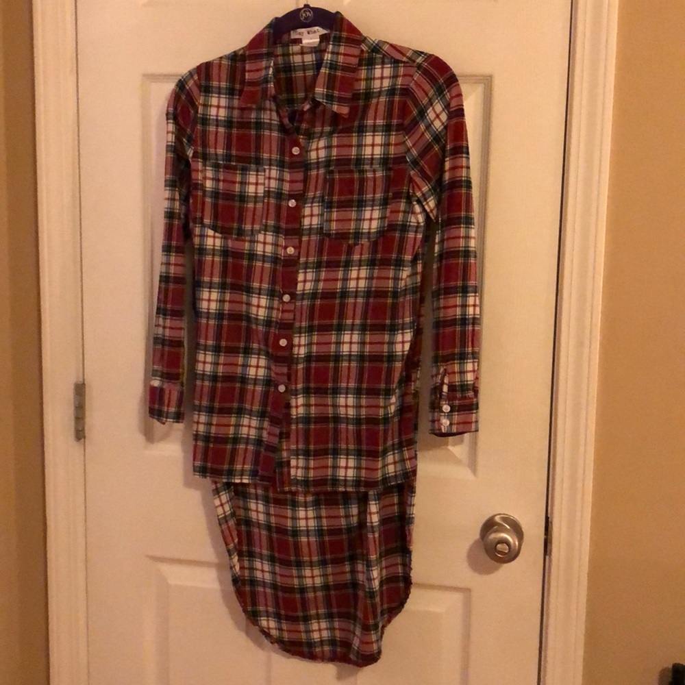 High low plaid t shirt